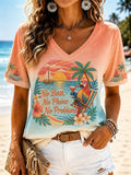 Women's Casual Holiday Printed Short-Sleeve T-Shirt