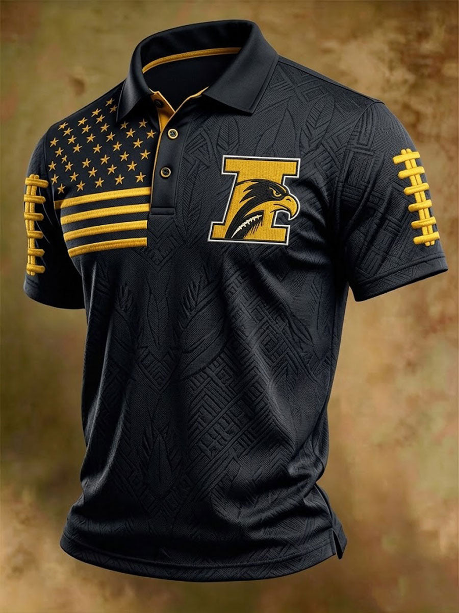 Men'S Football Print Polo T-Shirt
