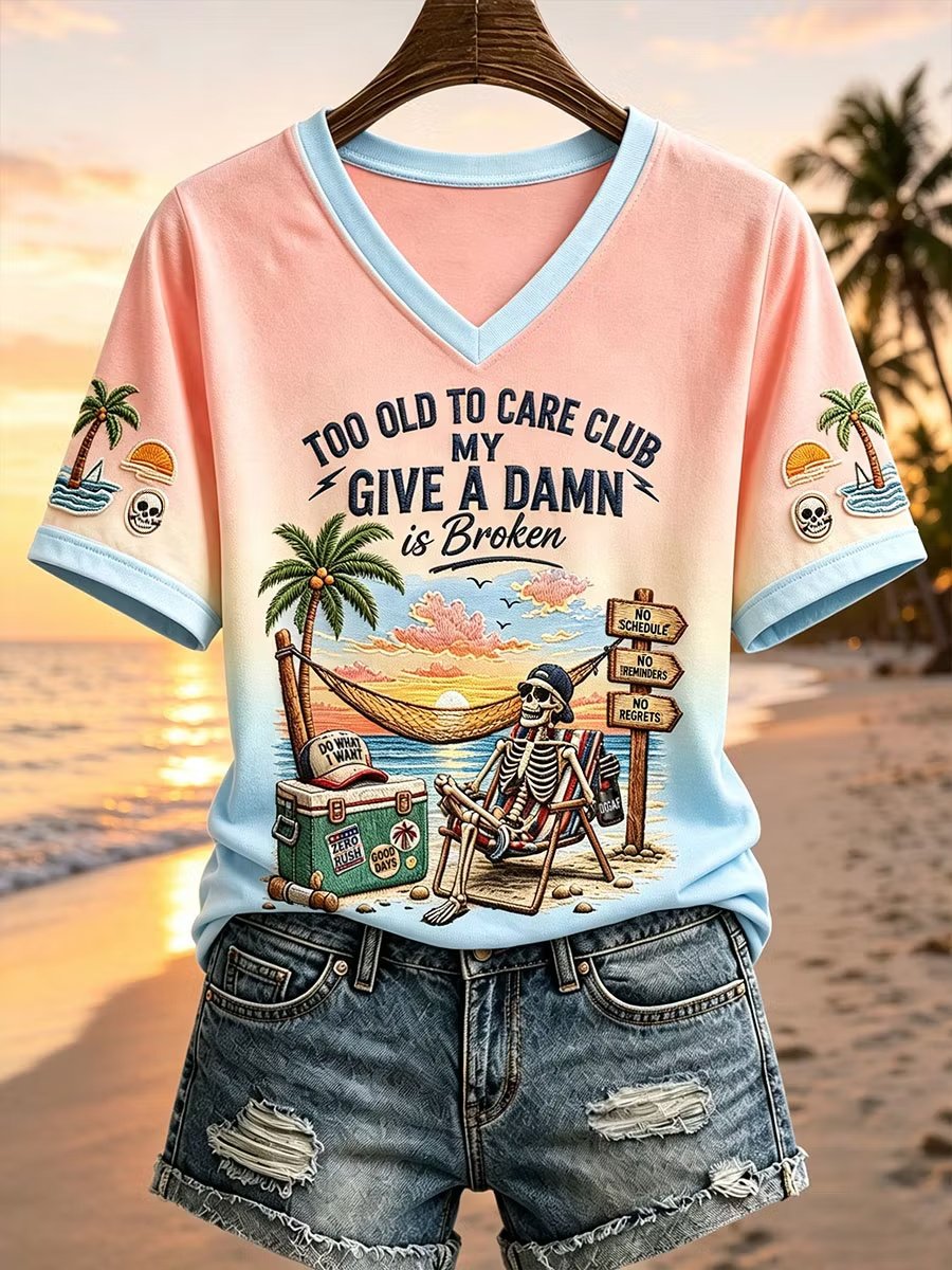 Women's Vintage Beach Vacation Graphic Print T-Shirt