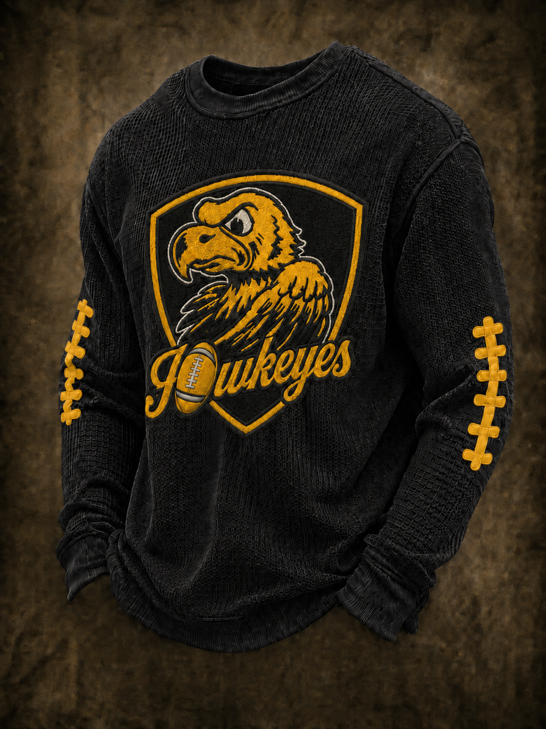 Men'S Football Printed Waffle Sweatshirt