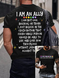 Men's Cross Flag Print Crew Neck T-Shirt