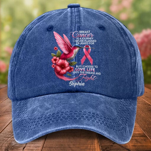 Women's Breast Cancer Awareness Hummingbird Print Hat