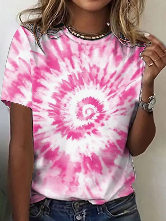 Women's Breast Cancer Awareness Printed Short-Sleeved T-Shirt
