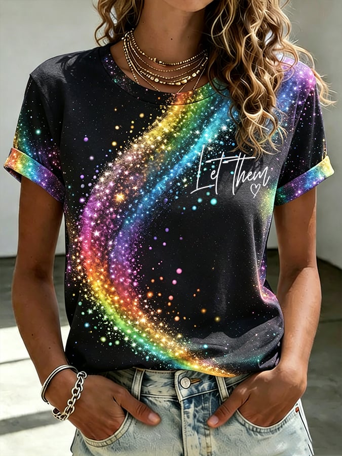 Women's Retro Let them  Print T-shirt