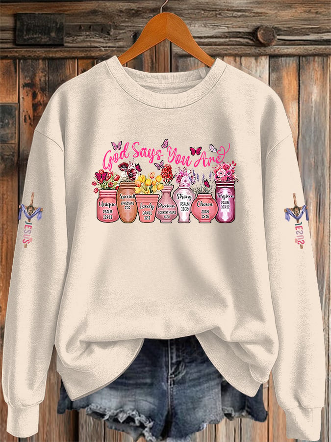 Women's God Says You Can Printed Sweatshirt