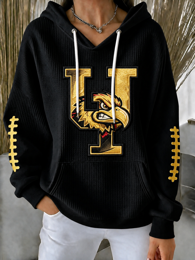 Women'S Football Printed Hooded Sweatshirt