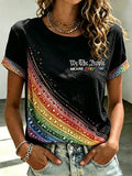 Women's Retro We The People Means Everyone LGBT Printed Top