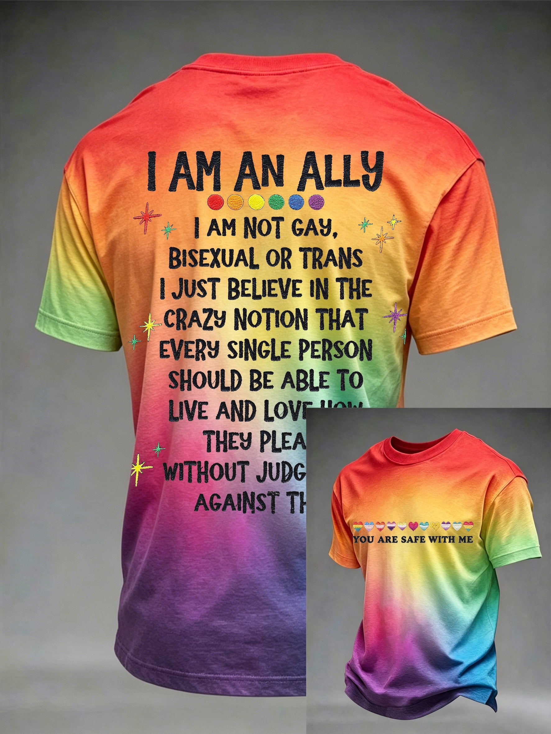 Men's Pride Month Printed Crew-Neck Short-Sleeve T-Shirt
