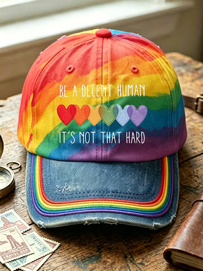 Unisex Be A Decent Human It's Not That Hard Print Casual Hat