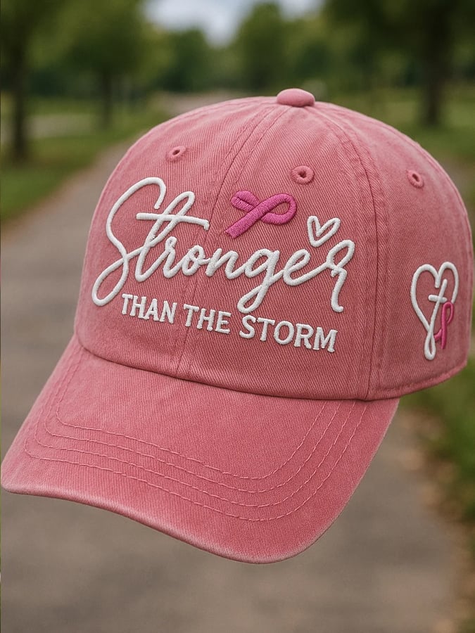 Unisex Breast Cancer Faith Print Baseball Cap
