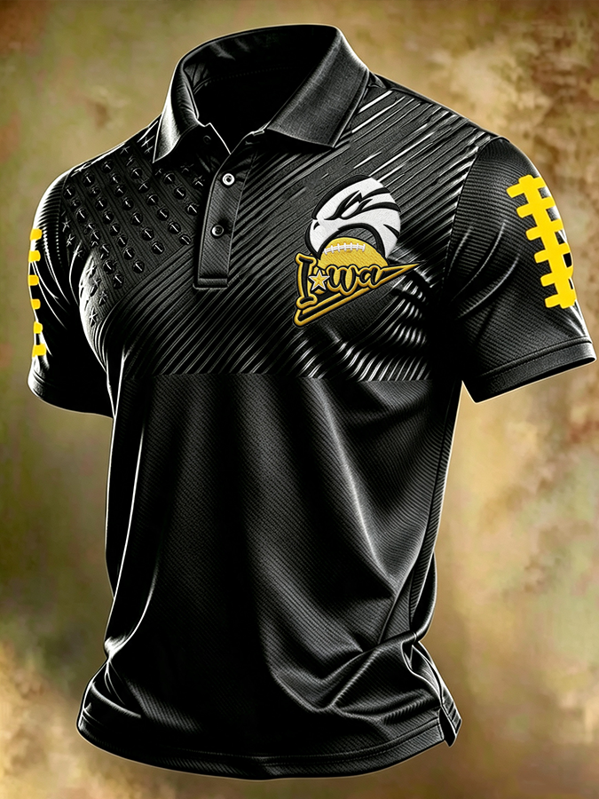 Men'S Football Printed Polo Shirt