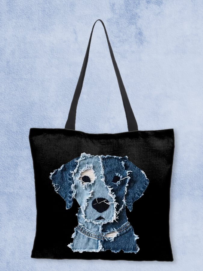 Retro Funny  Animal Dog Print Canvas Bag
