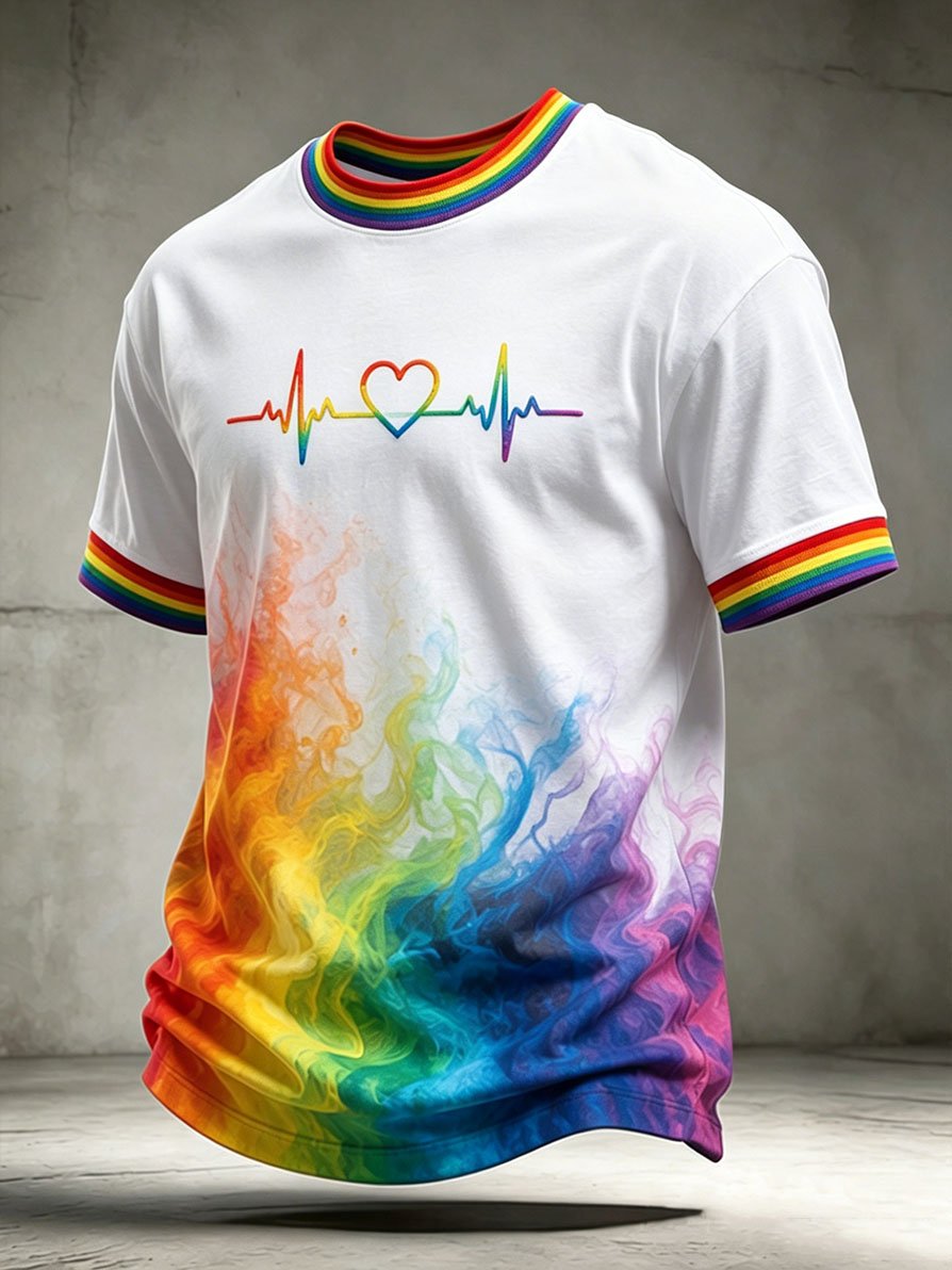 Men's Casual Pride Month Short-Sleeve T-Shirt