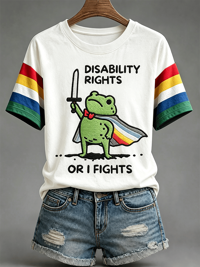 "I Will Fight Until" Comfortable Crew Neck Short-Sleeved Shirt T