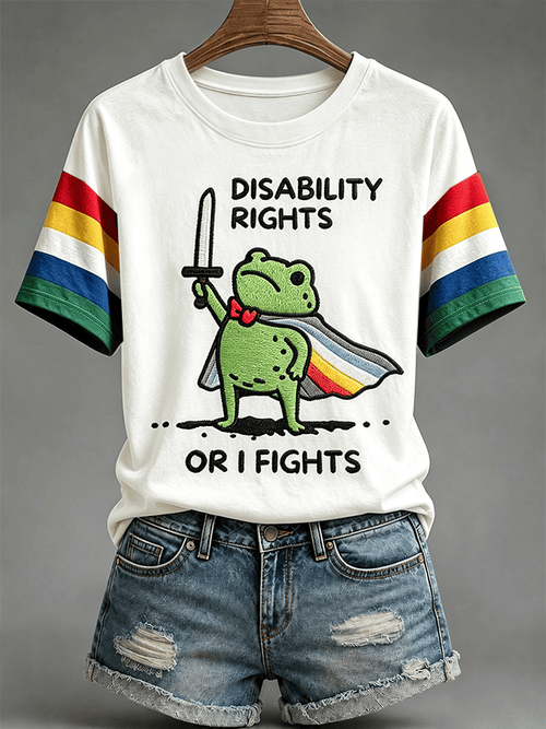 "I Will Fight Until" Comfortable Crew Neck Short-Sleeved Shirt T