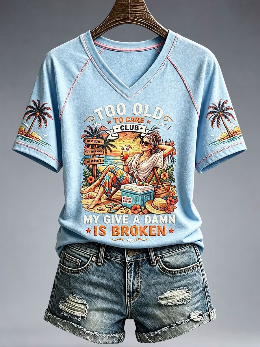 Women's Vintage Beach Vacation Graphic Print T-Shirt
