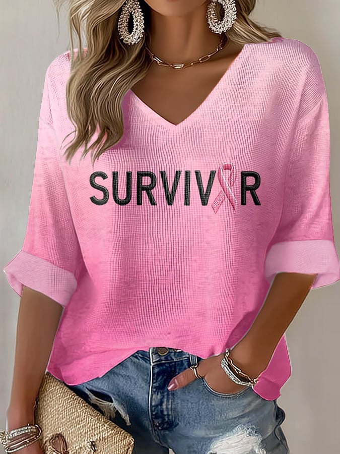 Women's Breast Cancer Survivors Print T-Shirt