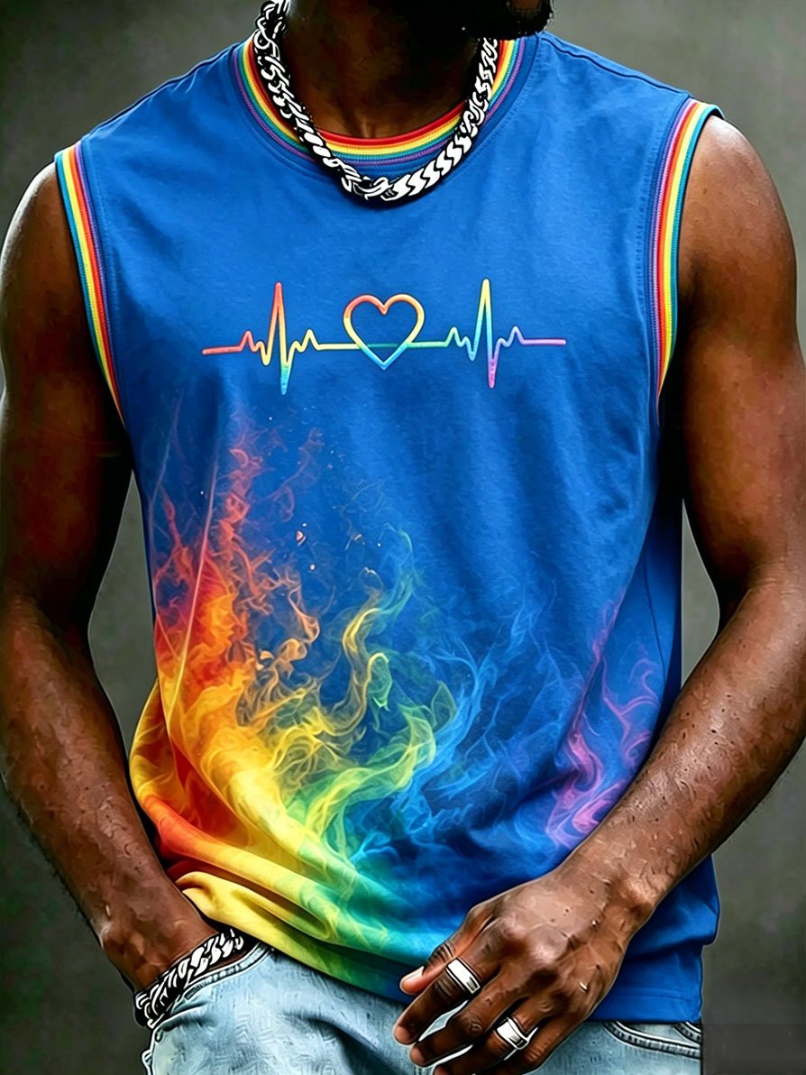 Men's LGBT Pride Rainbow Print Tank Top