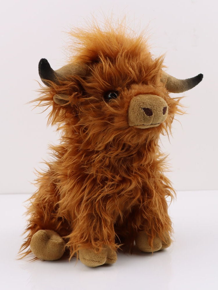 Highland Cow Plush Simulation Long-Haired Cow Doll