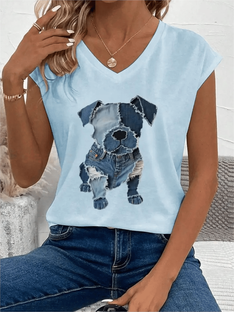 Women's Retro Funny Animal Dog Print Tank Top