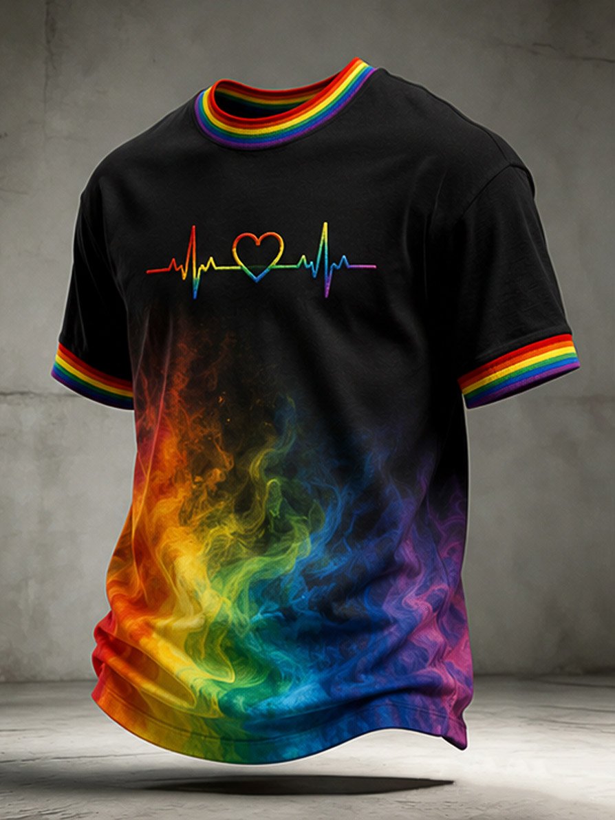 Men's Casual Pride Month Short-Sleeve T-Shirt