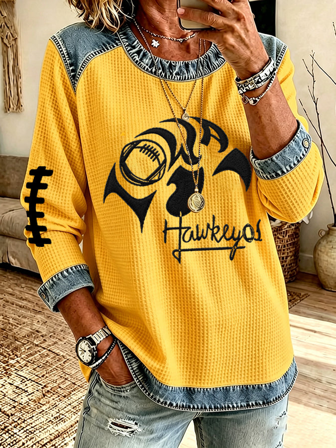 Women'S Football Printed Casual Long Sleeve Top