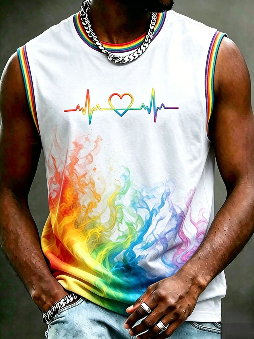 Men's LGBT Pride Rainbow Print Tank Top