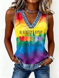Women's Be A Decent Human It's Not That Hard Print Vest