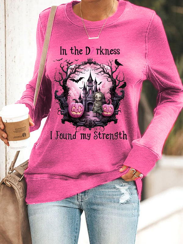 Women's In October We Wear Pink Breast Cancer  Print Sweatshirt