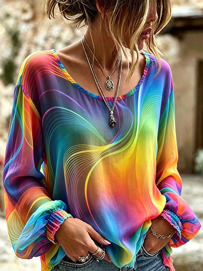 Women'S Casual Pride Month Print Long-Sleeve Top