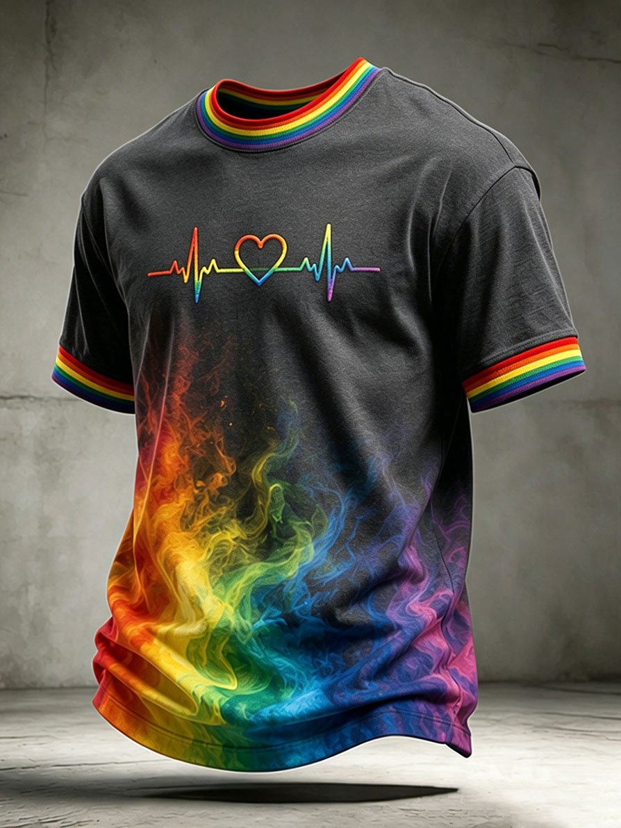 Men's Casual Pride Month Short-Sleeve T-Shirt