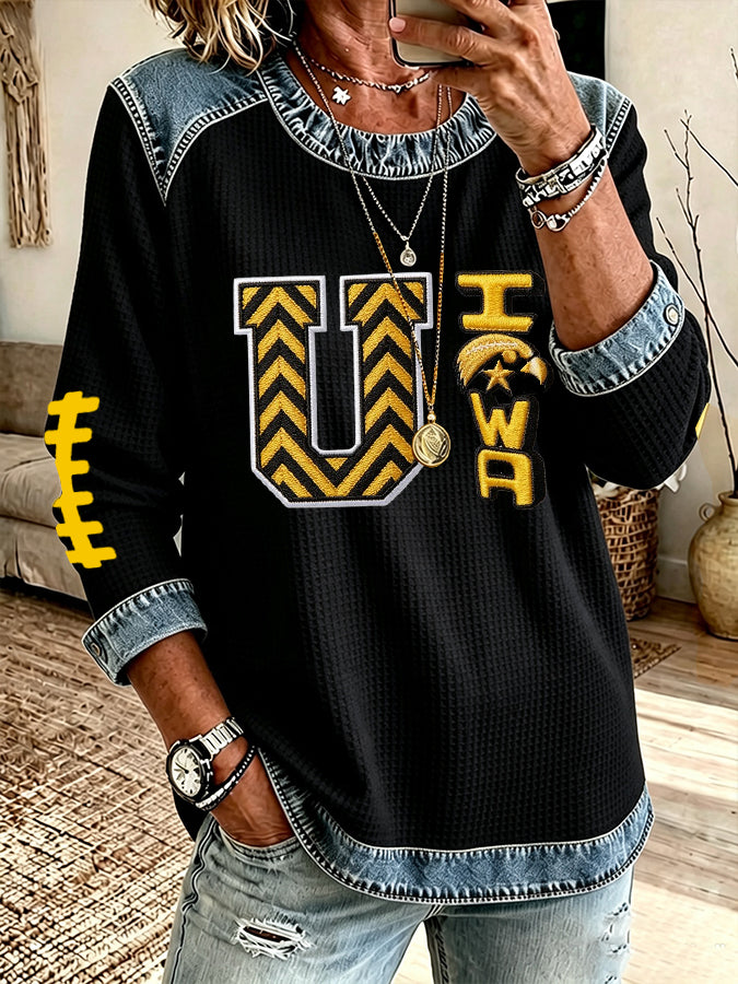 Women'S Football Printed Casual Long Sleeve Top