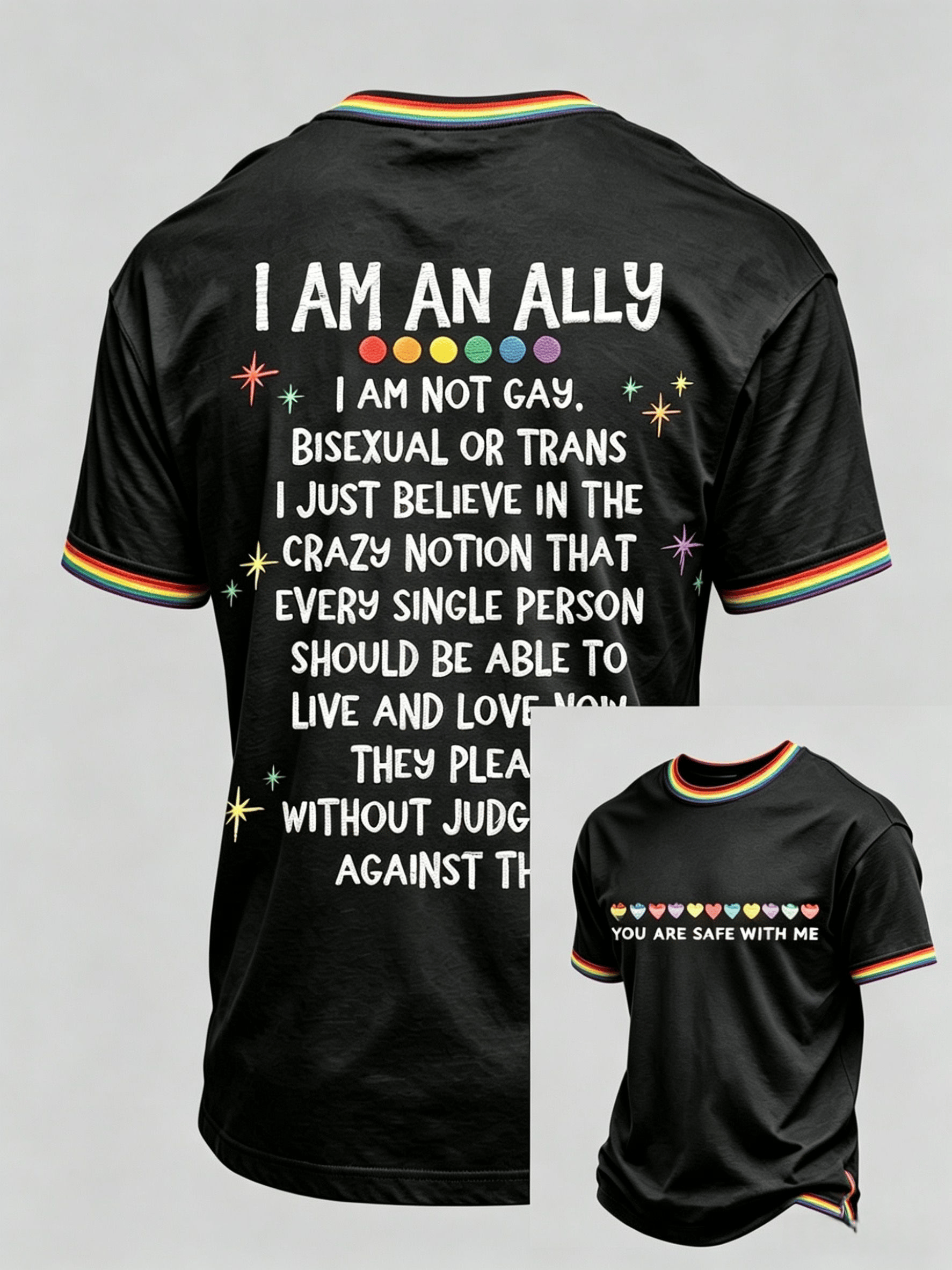 Men's Pride Month Printed Crew-Neck Short-Sleeve T-Shirt
