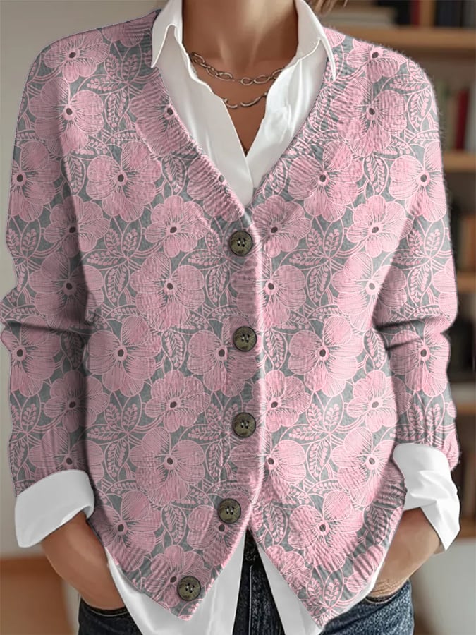 Women's Pink Breast Cancer Awareness Cardigan