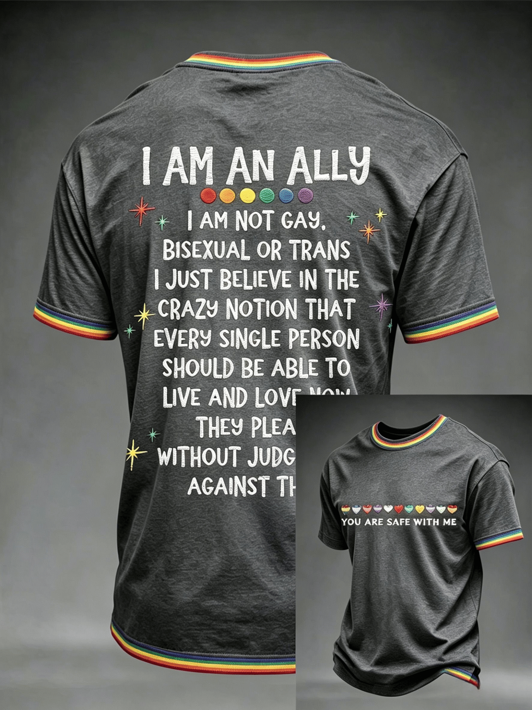 Men's Pride Month Printed Crew-Neck Short-Sleeve T-Shirt