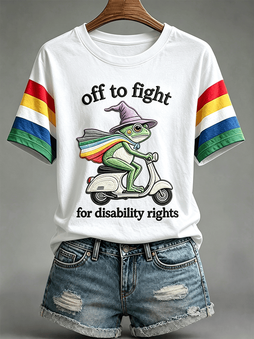 "Off To Fight" Comfortable Crew Neck Short-Sleeved Shirt T
