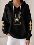 Women'S Football Printed Hooded Sweatshirt