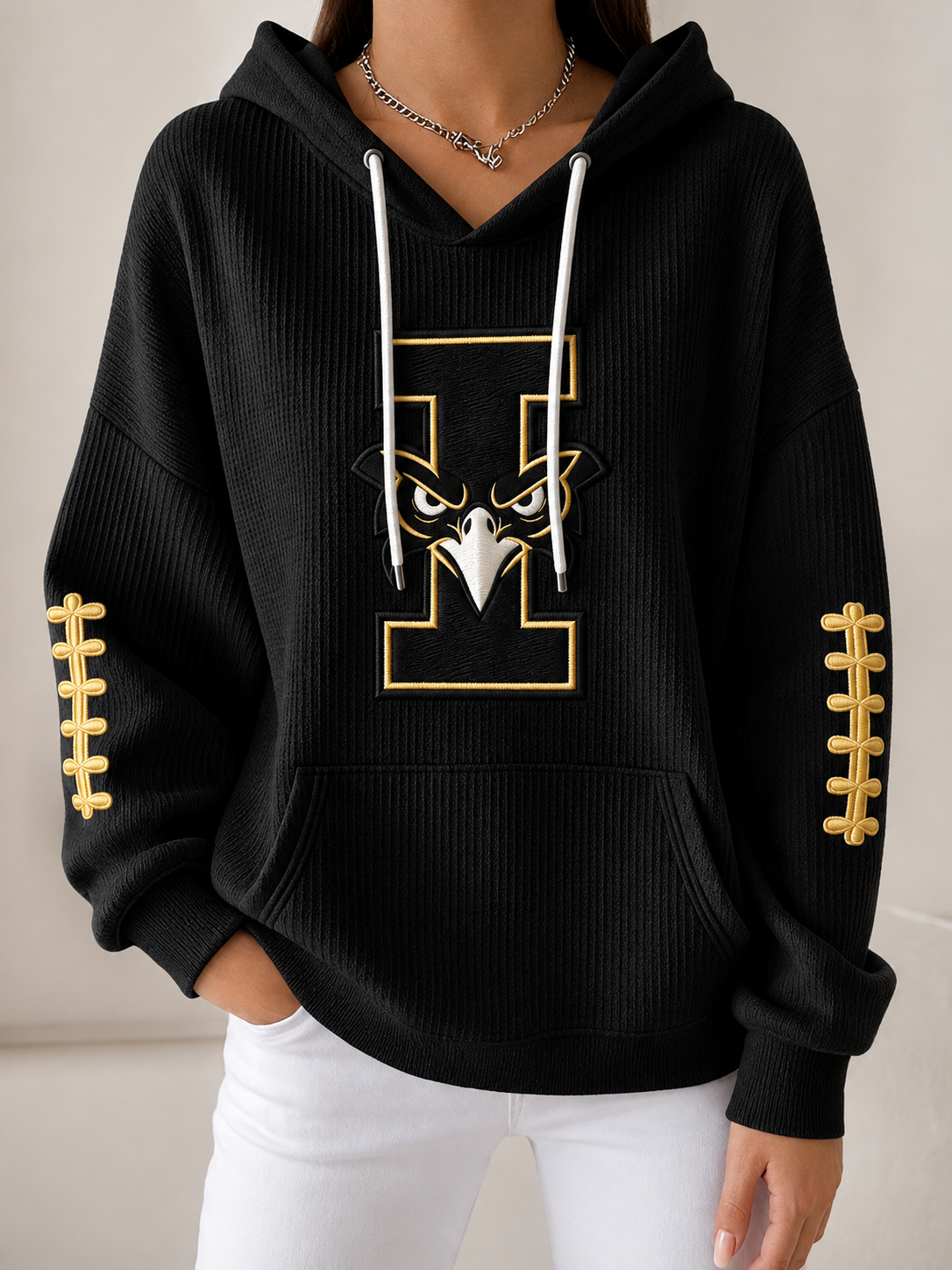 Women'S Football Printed Hooded Sweatshirt