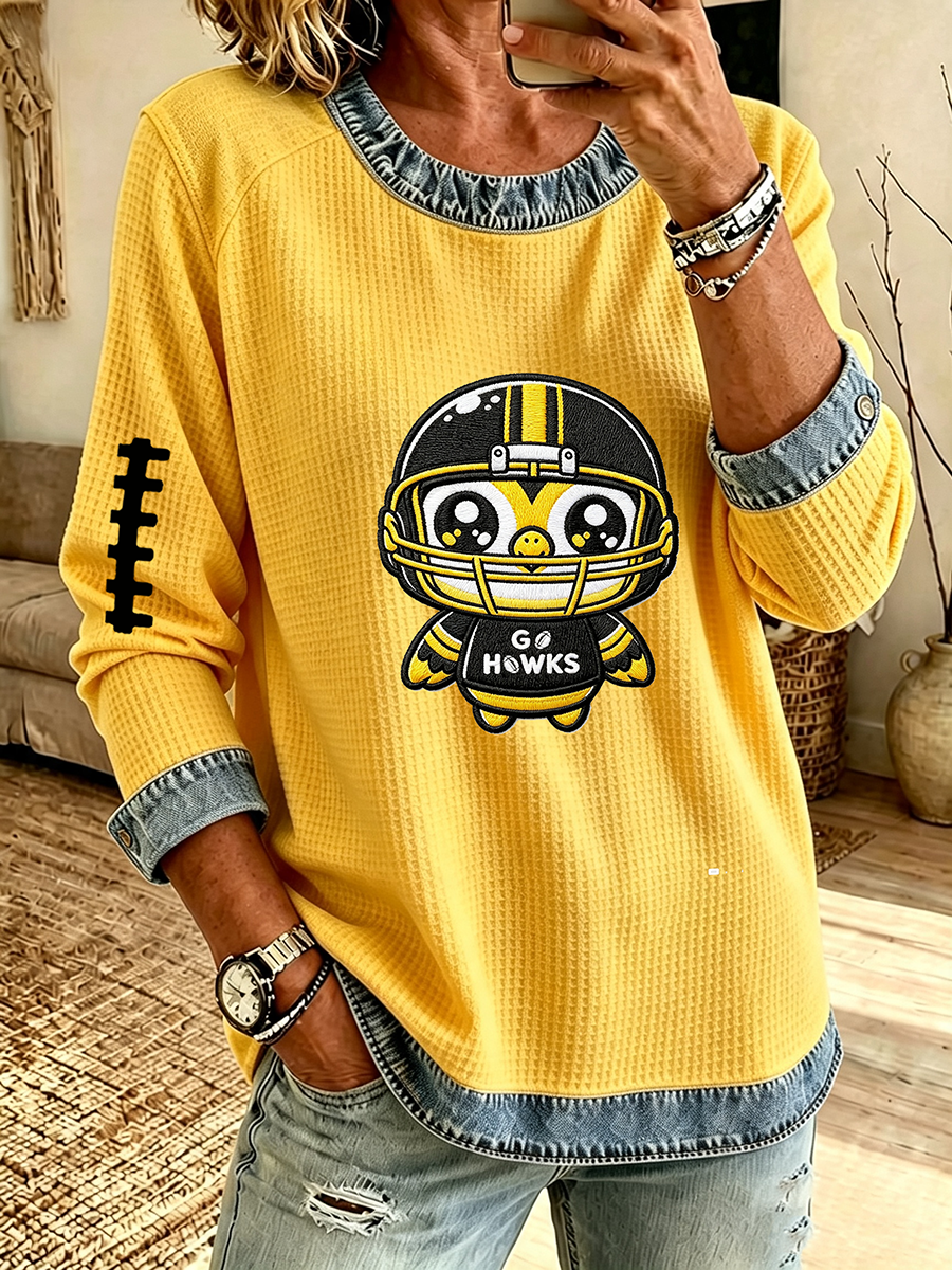 Women'S Football Printed Casual Long Sleeve Top