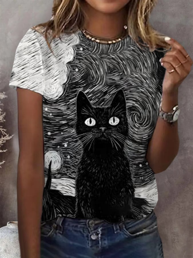 Women's  Animals Cats Casual T-shirts