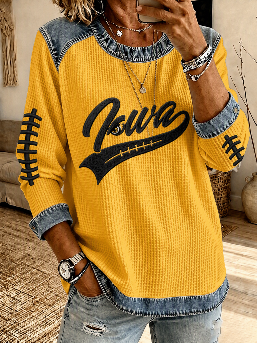 Women'S Football Printed Casual Long Sleeve Top