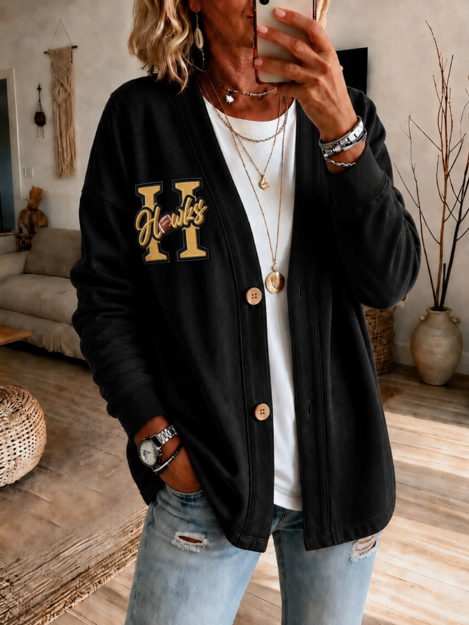 Women'S University Football Fan Cardigan