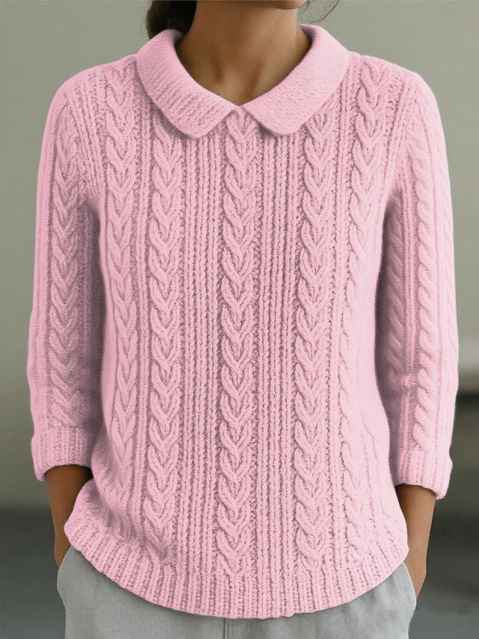Women'S Casual Pink Sweater