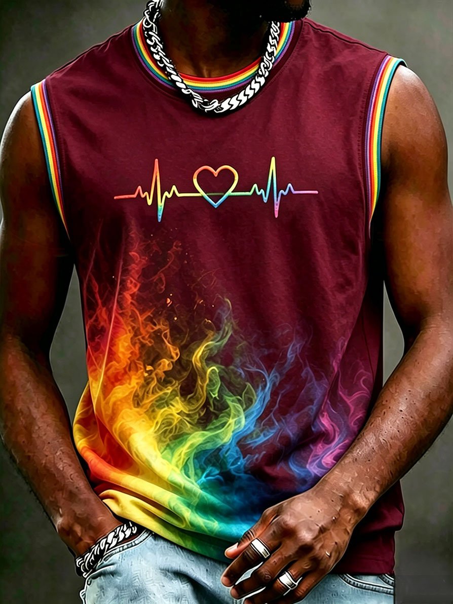 Men's LGBT Pride Rainbow Print Tank Top