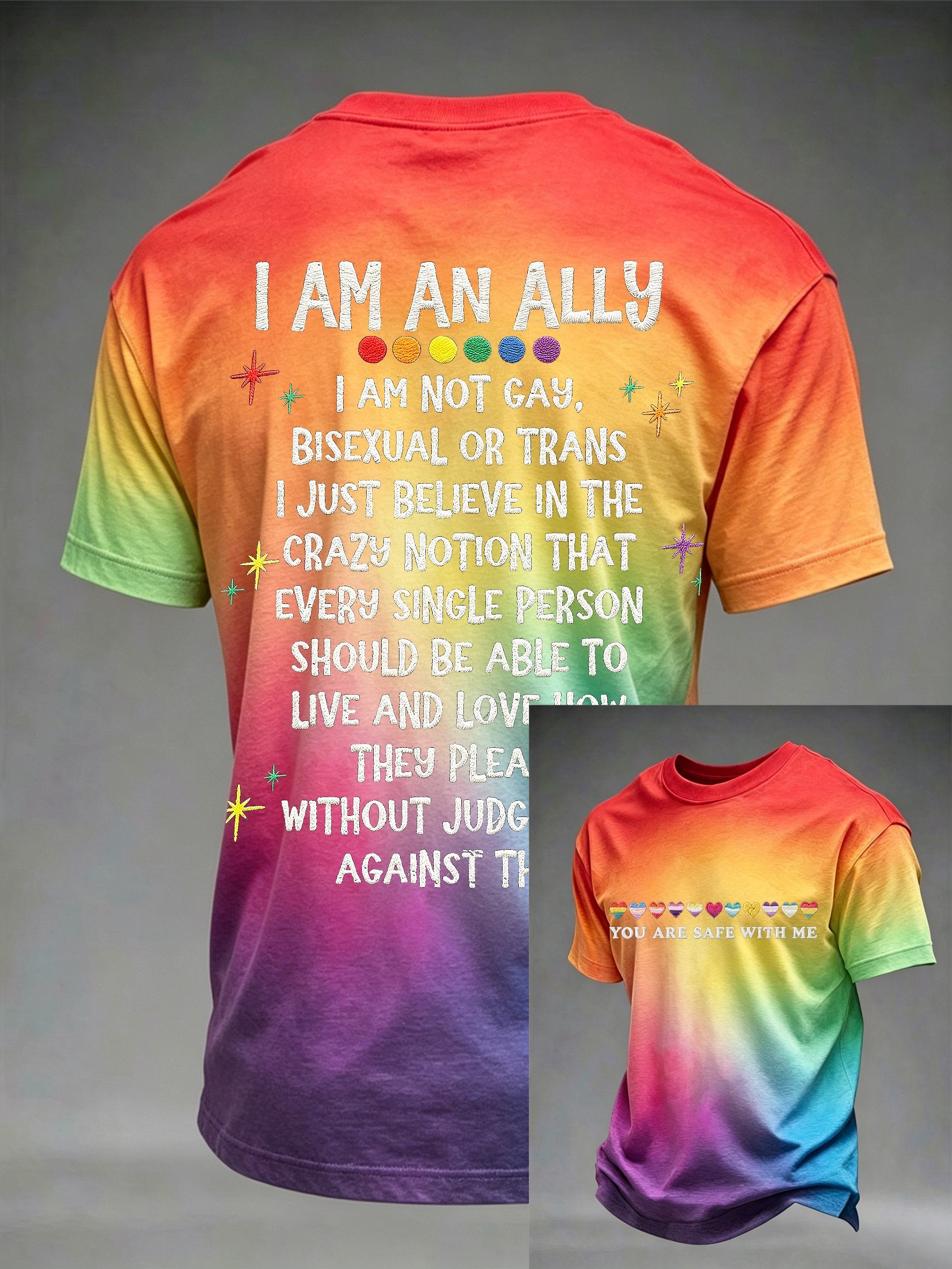 Men's Pride Month Printed Crew-Neck Short-Sleeve T-Shirt