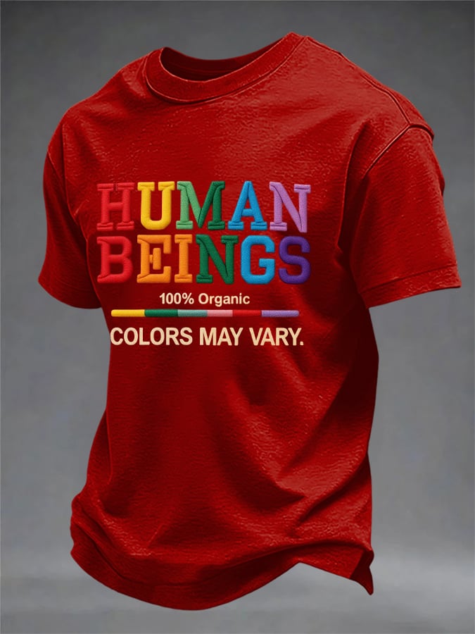 Men's Human Beings Colors May Vary Print Casual T-shirt
