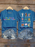 V-Neck Retro Big Fan Of Human Rights Print T-Shirt