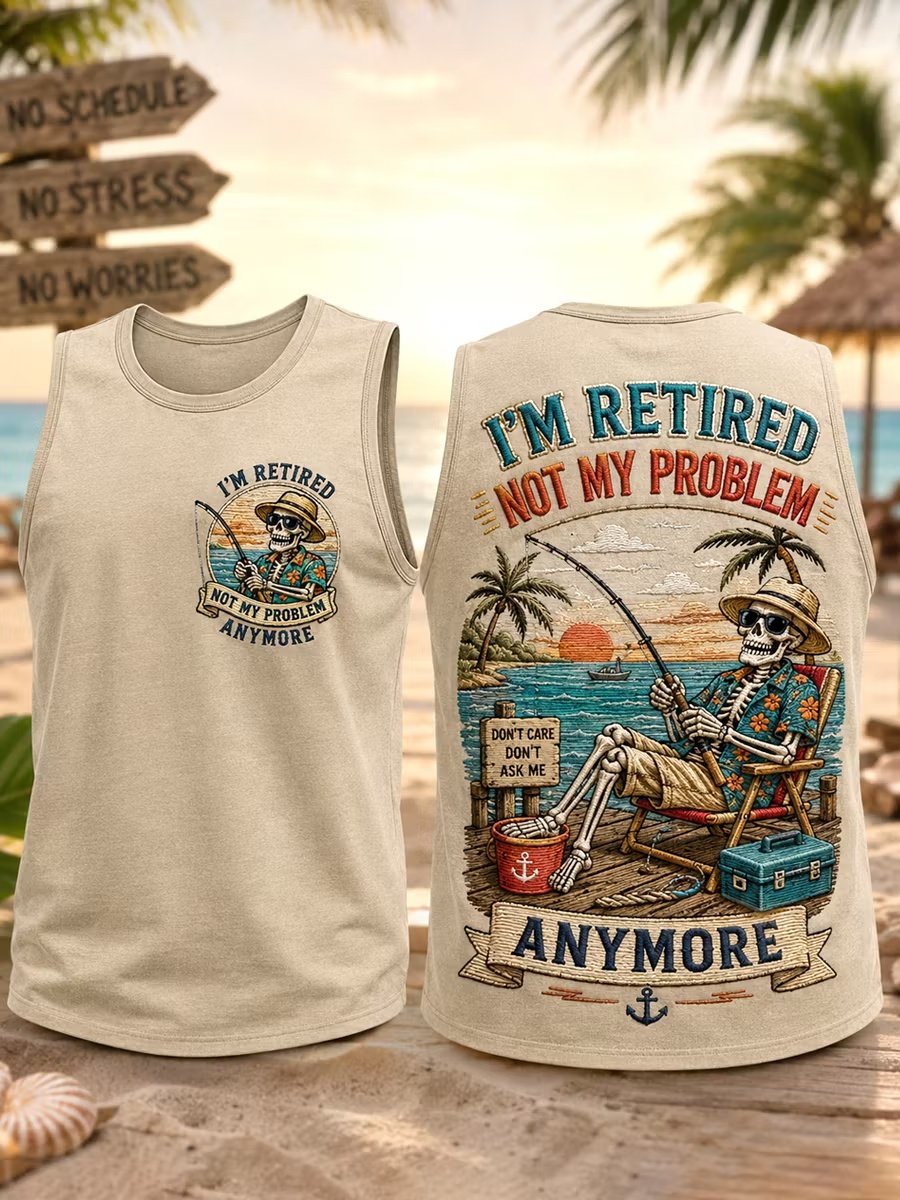 Men's Vintage Beach Vacation Printed Tank Top