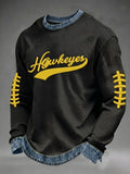 Men'S Football Printed Waffle Sweatshirt