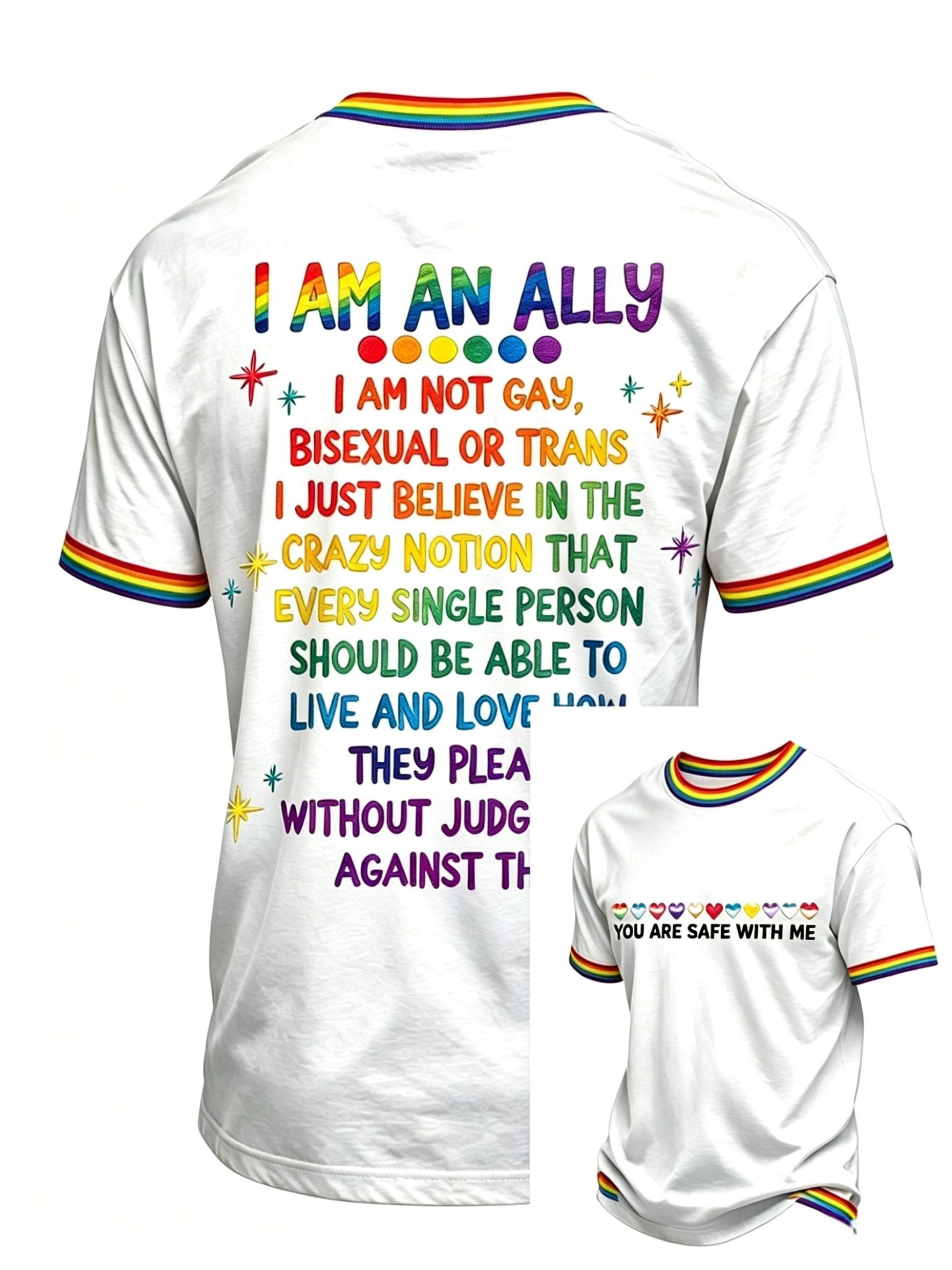 Men's Pride Month Printed Crew-Neck Short-Sleeve T-Shirt